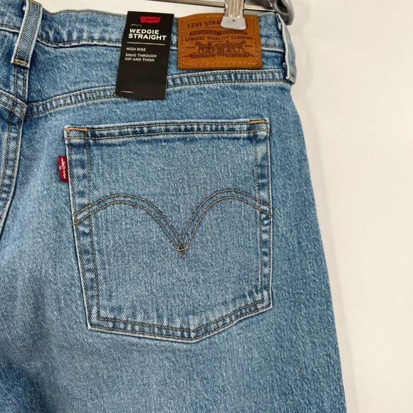 Levi's Women's Wedgie Fit High Rise Straight Leg Jeans Ankle Tango Blue sz 32x26 - Picture 7 of 12